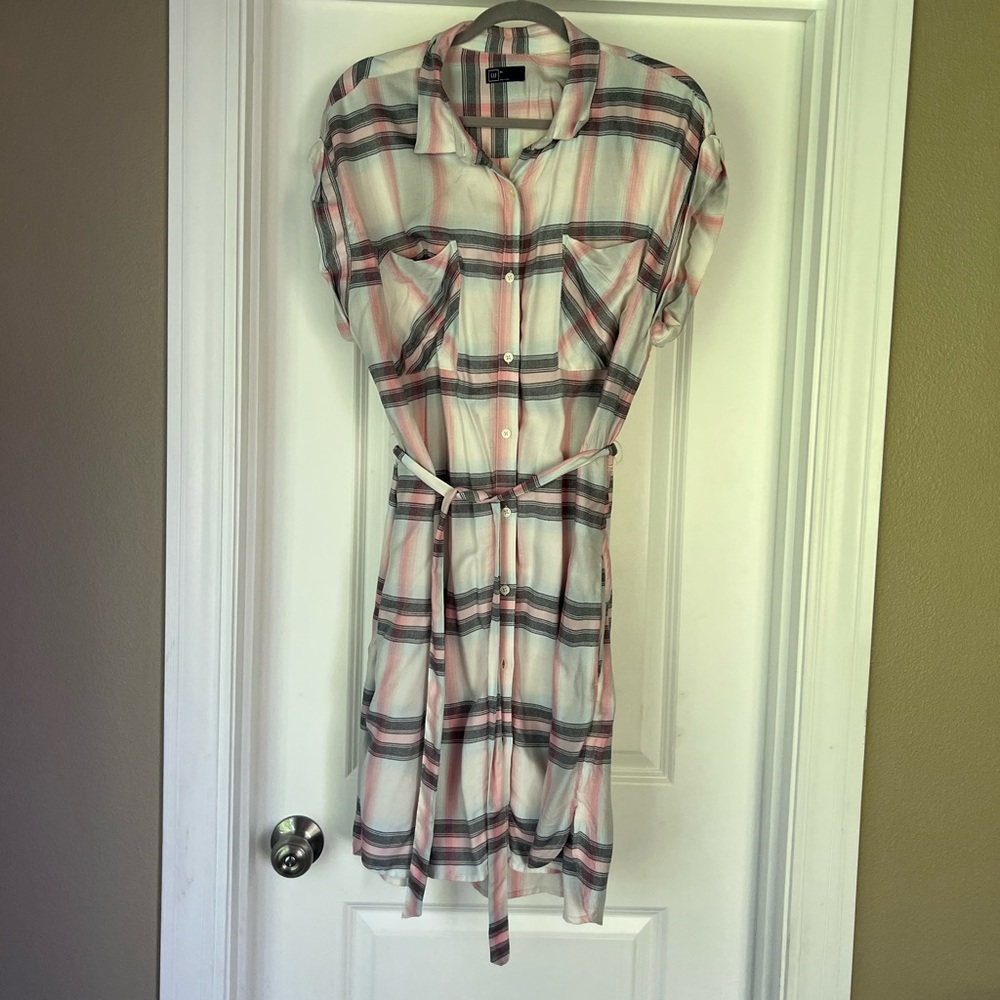 Gap plaid button down dress Size XL
